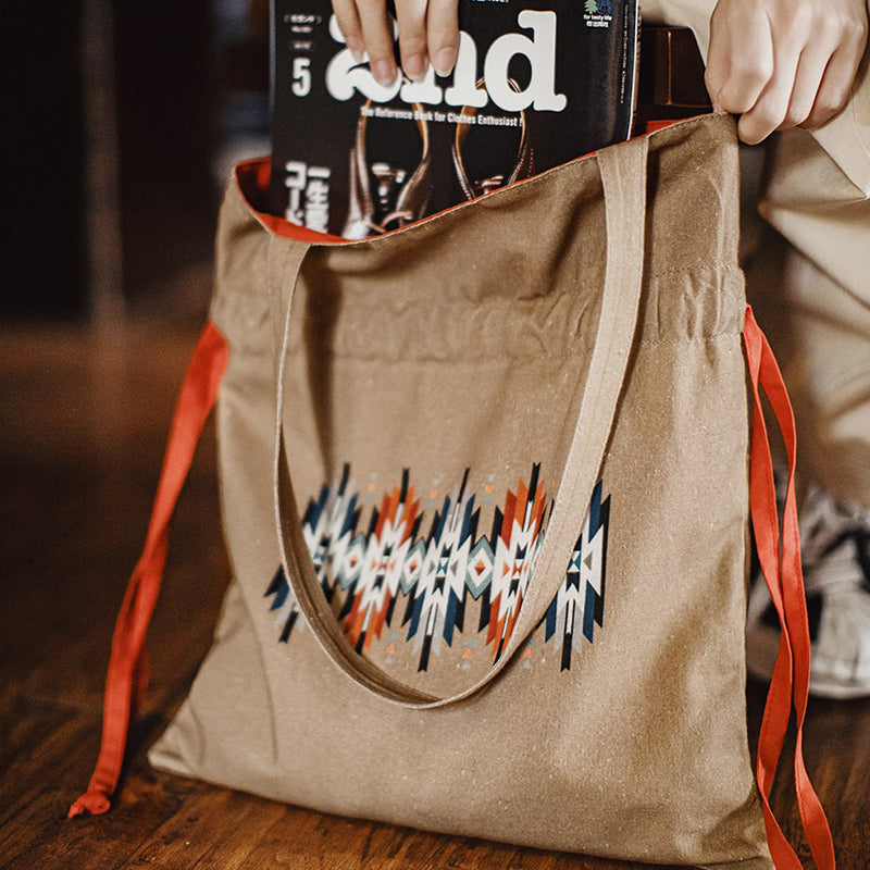 Retro Khaki Portable Canvas Shoulder Bag