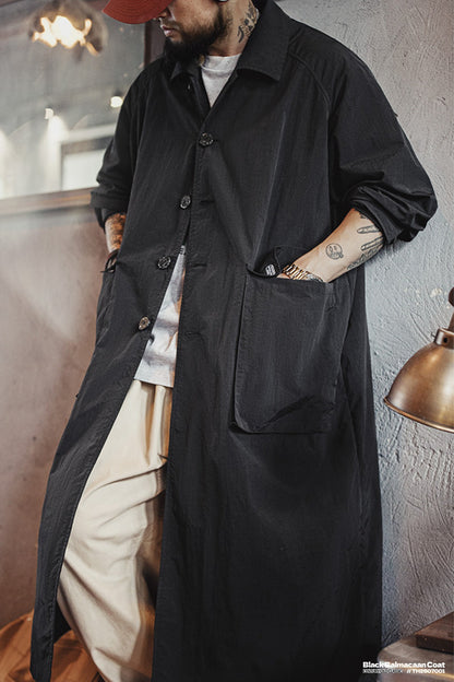 Retro Balmacaan Big Pocket Long Coat