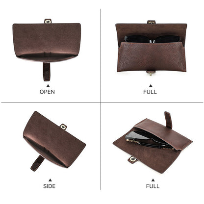 Retro Handmade Magnetic Buckle Glasses Storage Bag