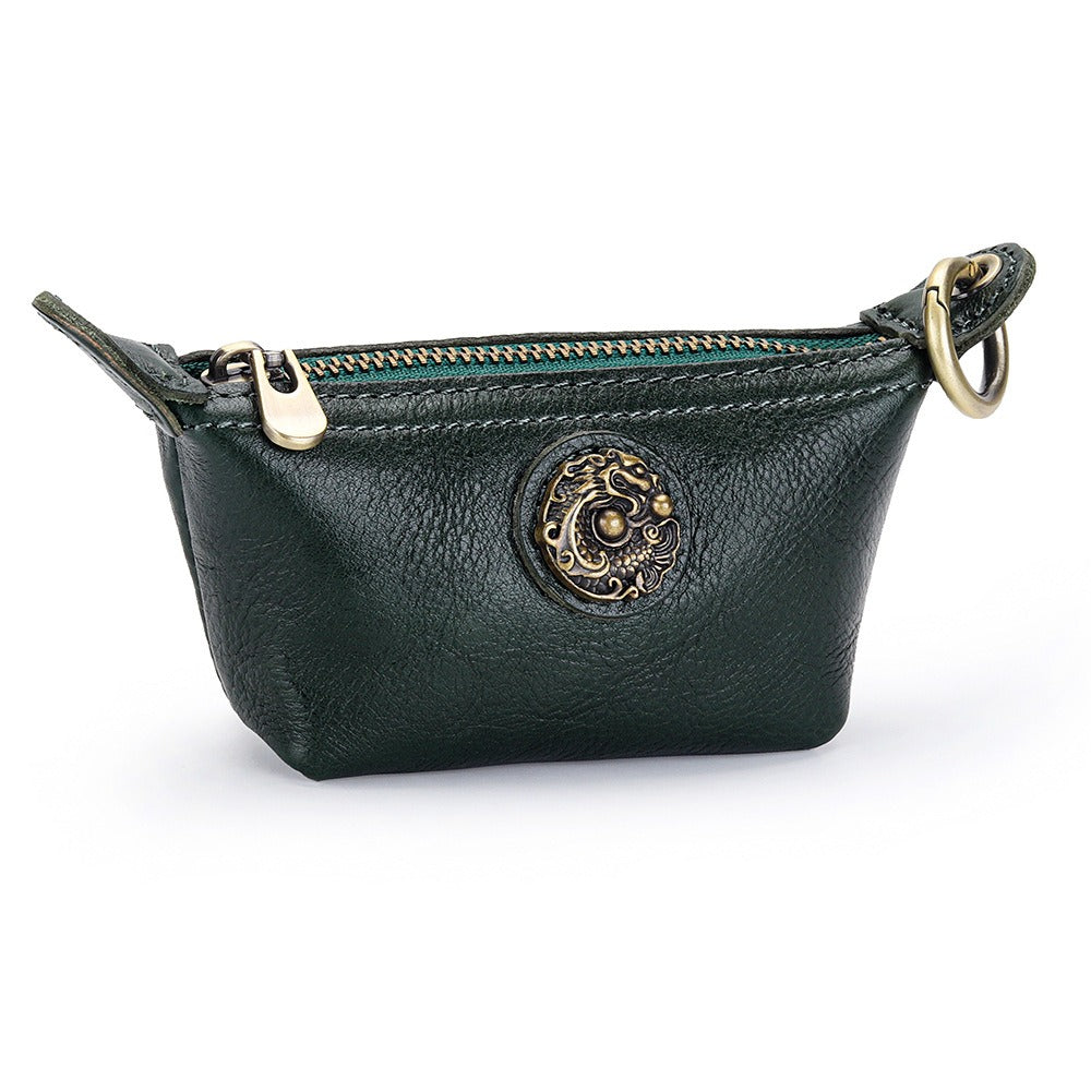 Retro Handmade Leather Zipper Wallet