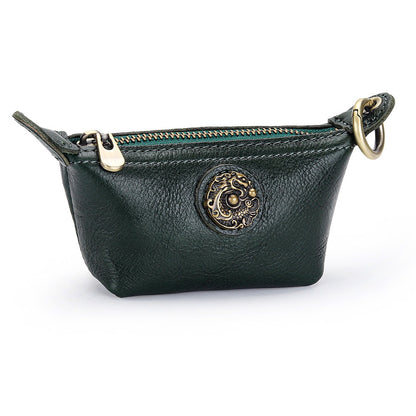 Retro Handmade Leather Zipper Wallet