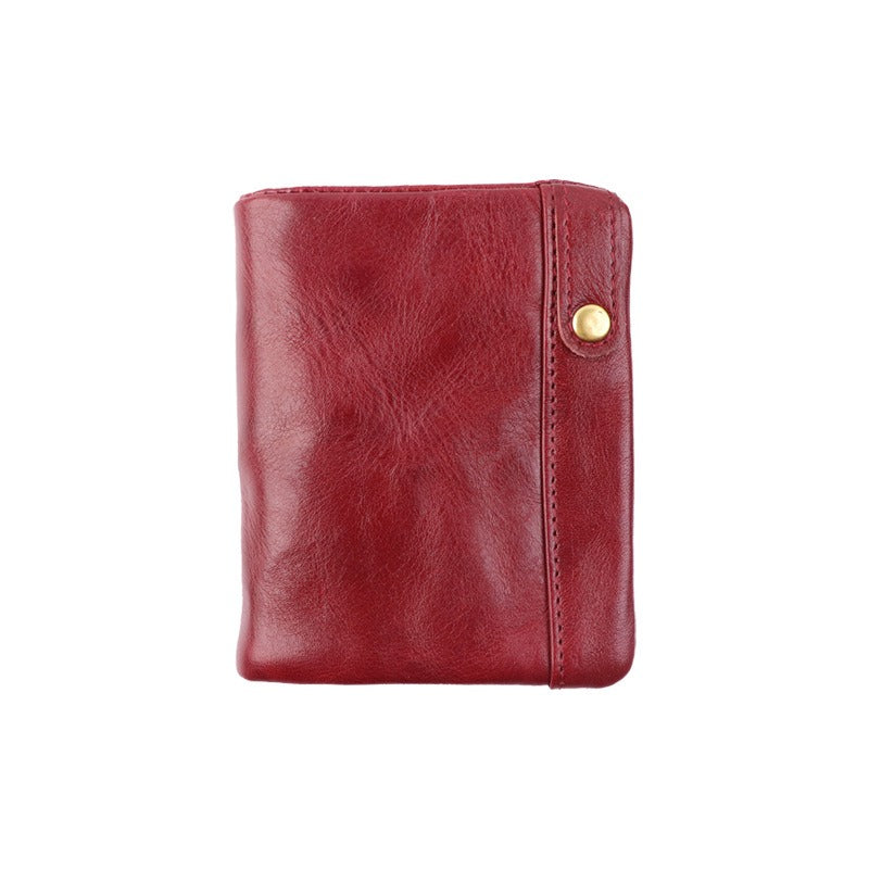 Retro Handmade Leather Card Holders Short Wallet