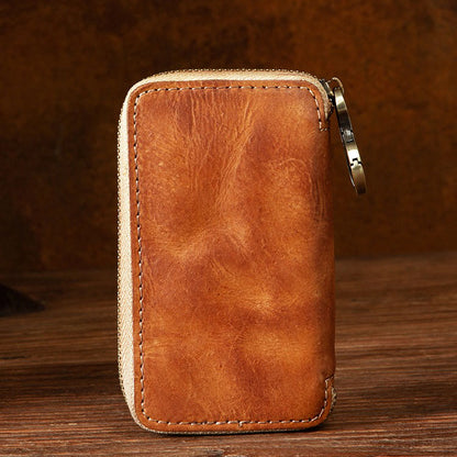 Retro Handmade Leather Key Holder Coin Card Car Key Wallet