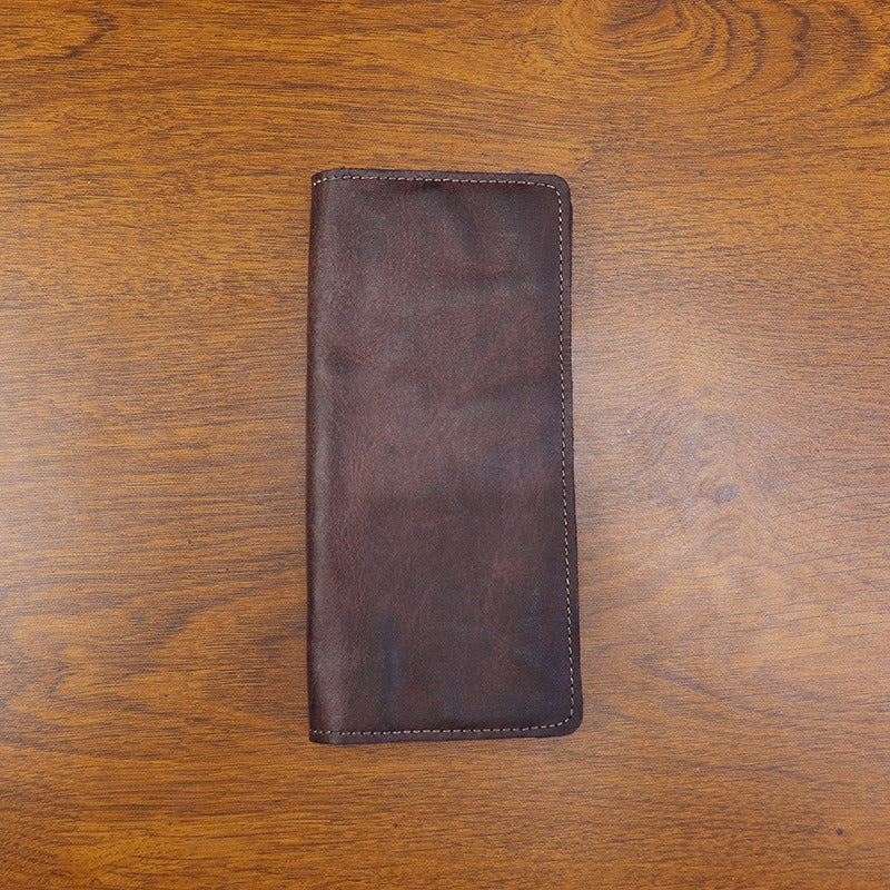 Retro Handmade Leather Multi-card Slots Long Wallet