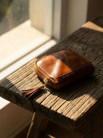 Retro Handmade Leather Storage Bag Card Holder Wallet