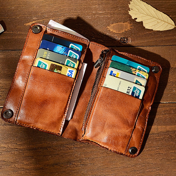 Retro Handmade Leather Wallet Multi-card Slots Wallet