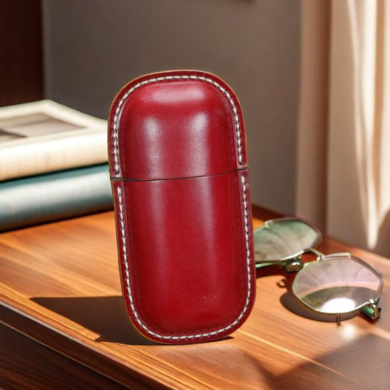 Retro Handmade Leather Glasses Case