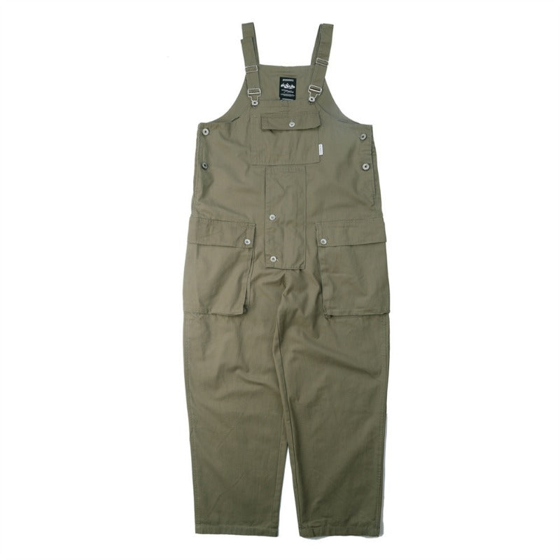 Retro Style Casual Multi-Pocket Overall Cargo Pants