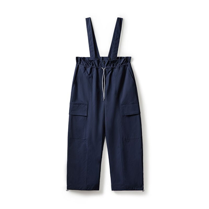 Retro Drawstring Overall Convertible Suspenders Pants