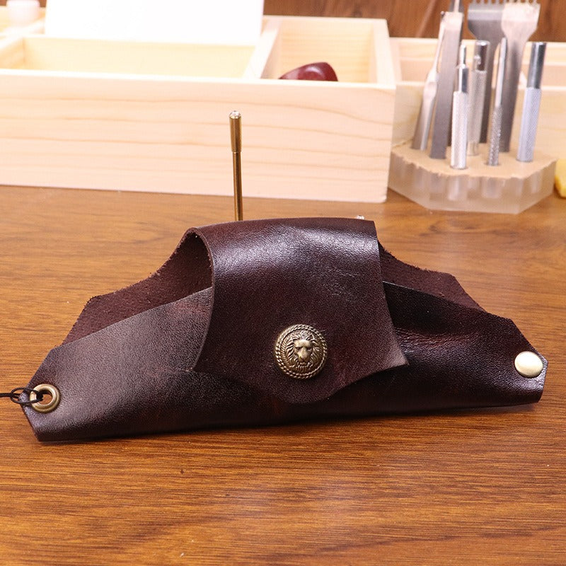Retro Tanned Leather Handmade Glasses Case