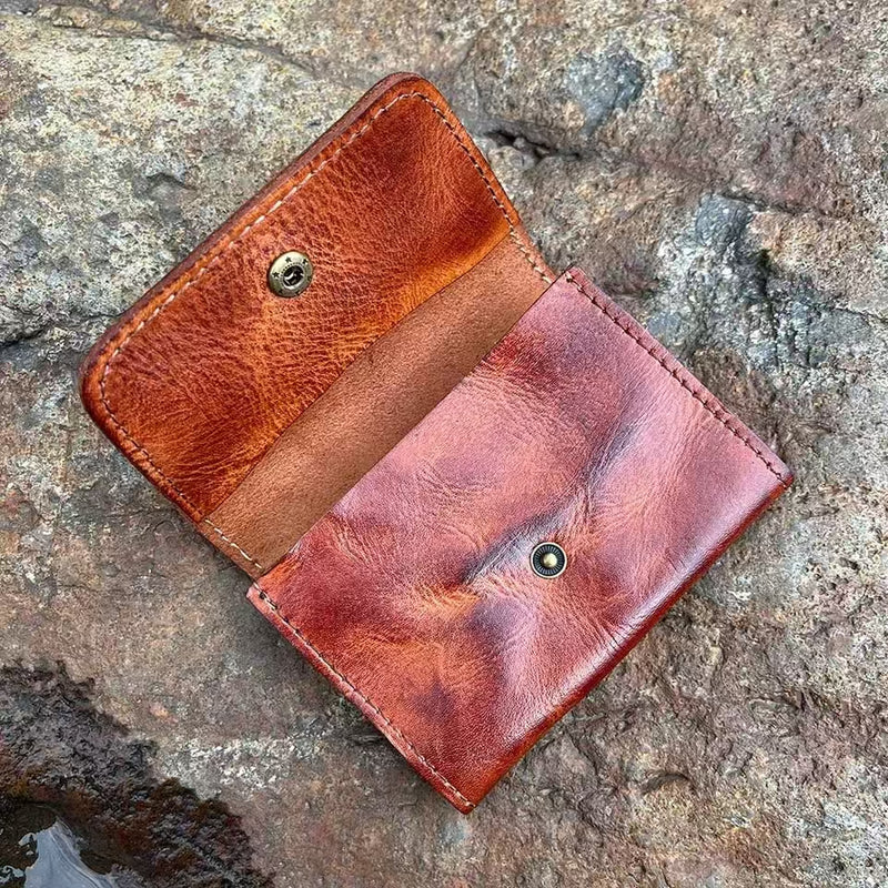 Vintage Leather Handmade Card Wallet