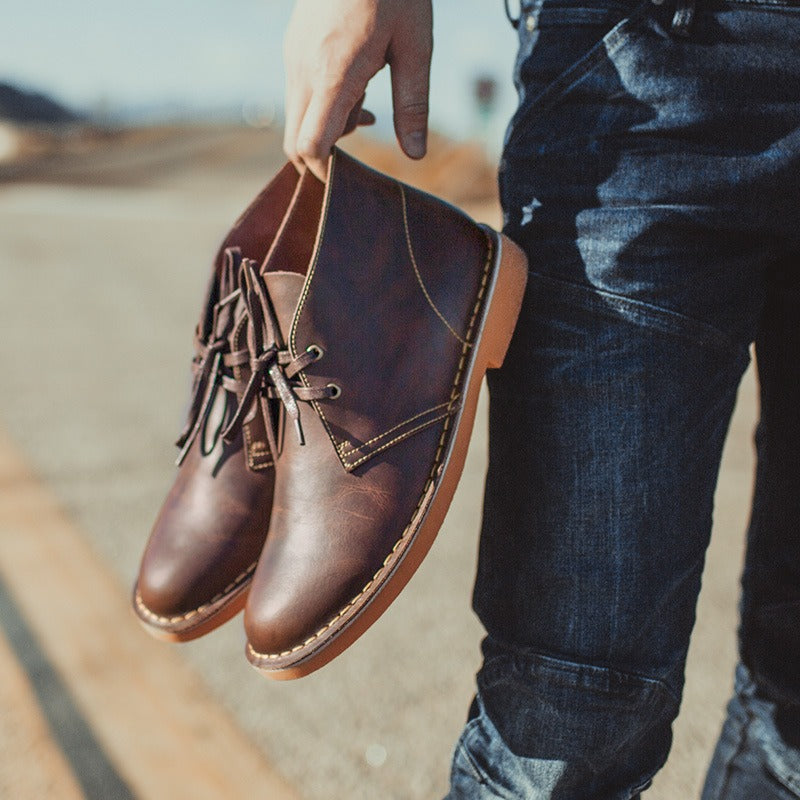 Retro Leather Autumn Low-cut Casual Shoes Ankle Boots