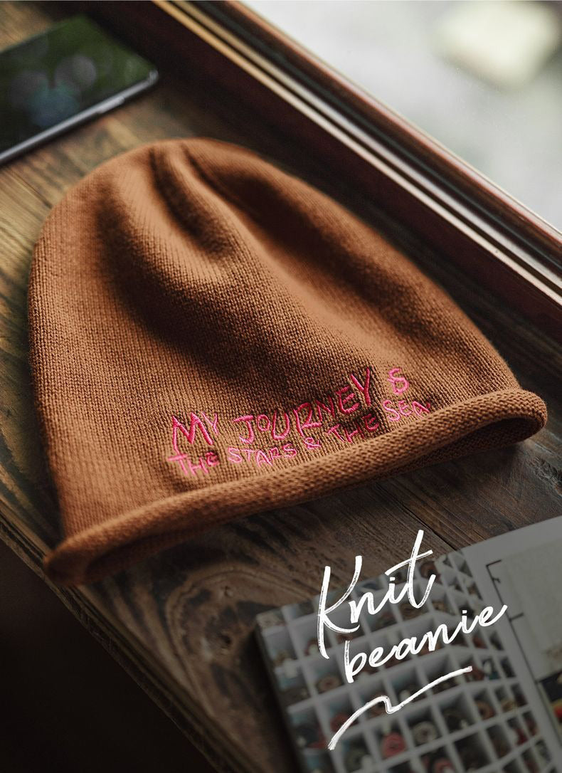 Retro Tea Brown Knit Beanie