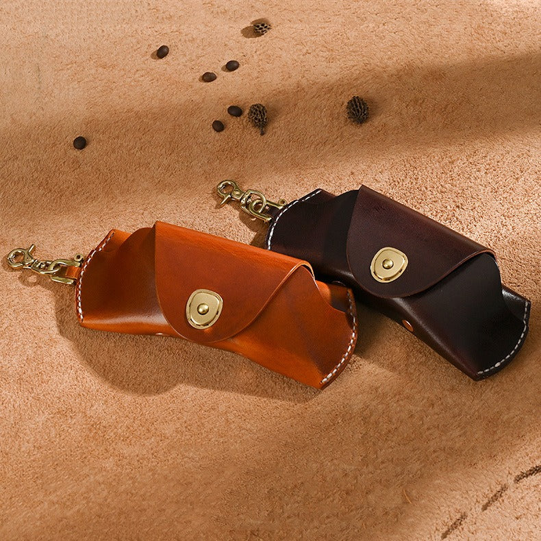 Retro Tanned Leather Glasses Case