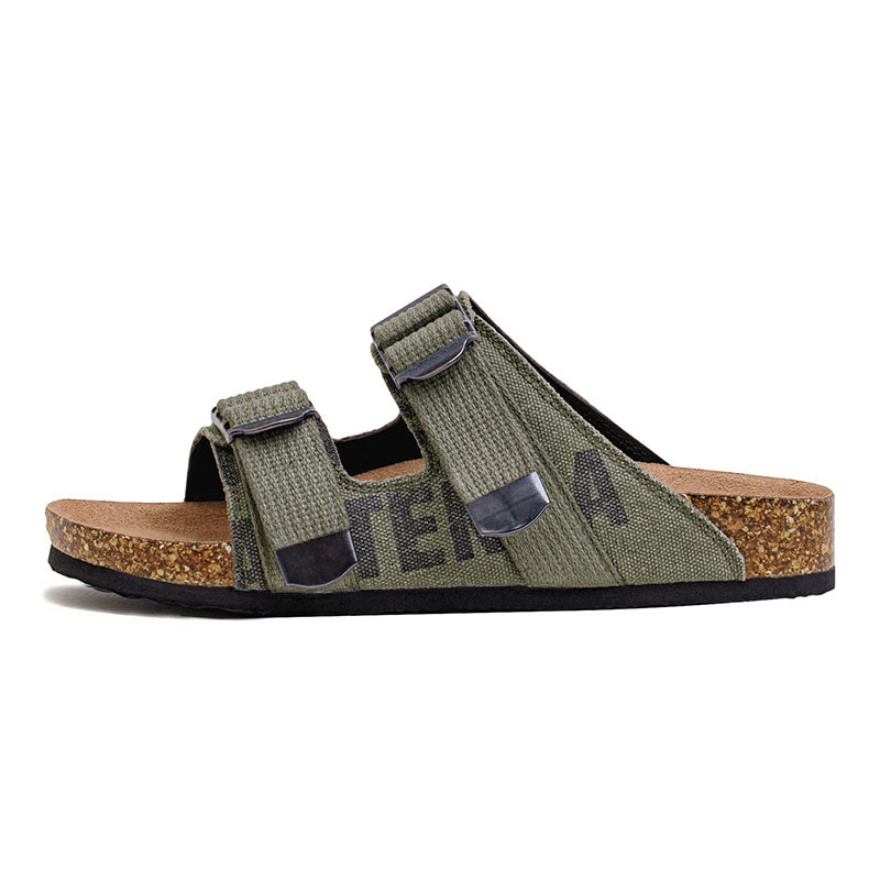 Retro Outdoor Beach Camouflage Canvas Cork Slipper