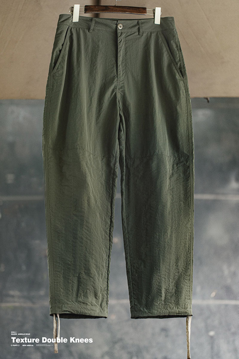 Retro Drawstring-binding Straight-leg Casual Pants