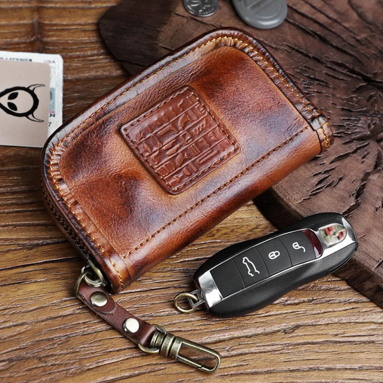 Retro Handmade Leather Key Holder Card Wallets