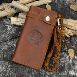 Retro Handmade Leather Multi-card Slots Long Wallet