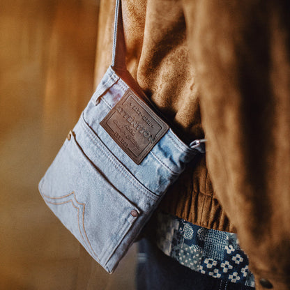 Retro Washed Blue Denim Shoulder Crossbody Bag