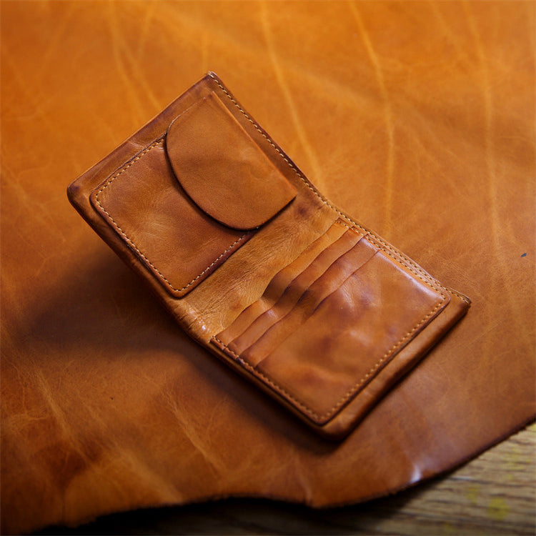 Retro Handmade Leather Short Wallet