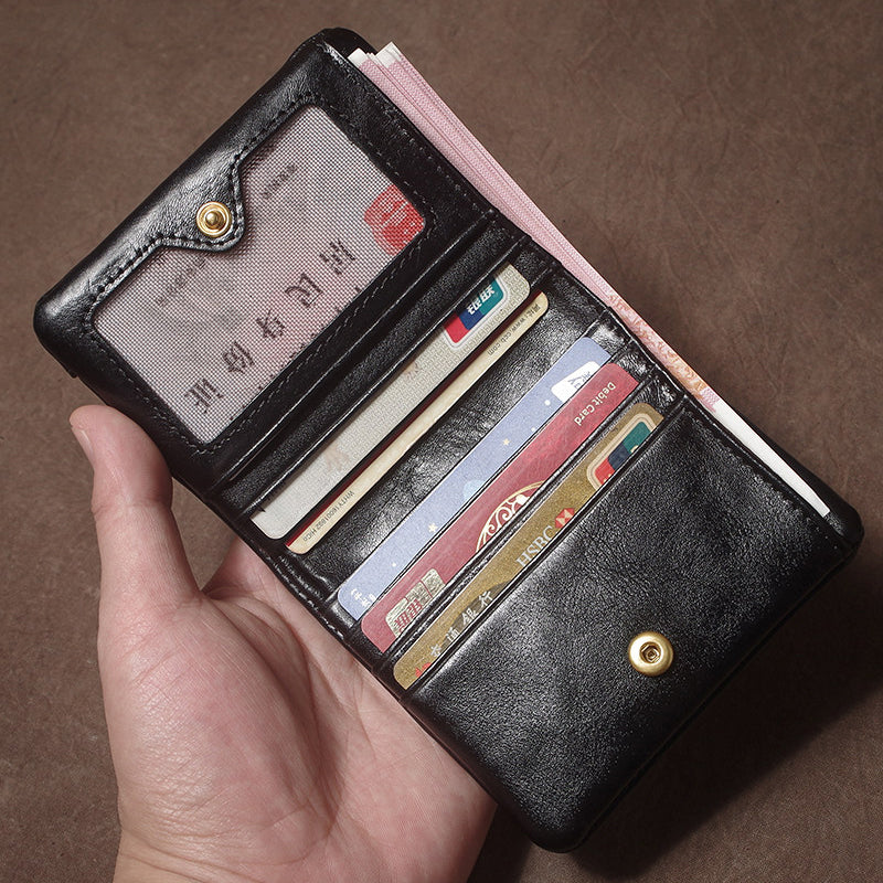 Retro Handmade Leather Card Holders Short Wallet