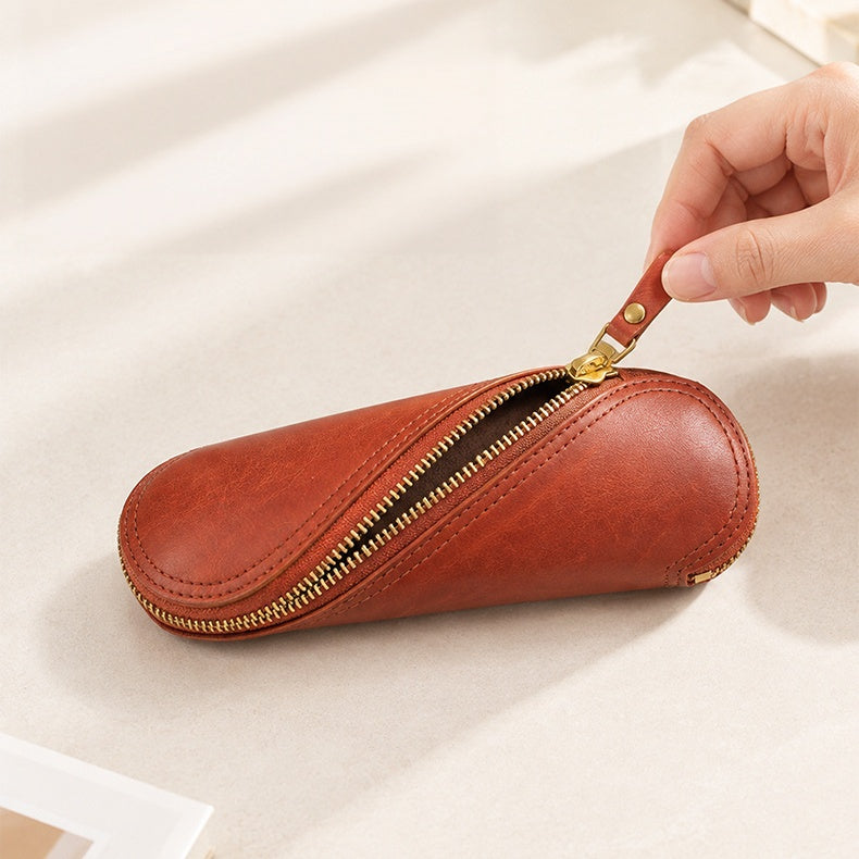 Retro Handmade Leather Glasses Case