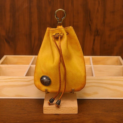 Retro Handmade Leather Coin Bag Storage Bag