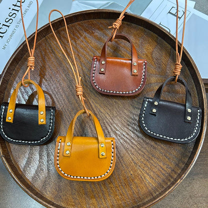 Retro Handmade Leather Mini Storage Bag Lucky Accessories