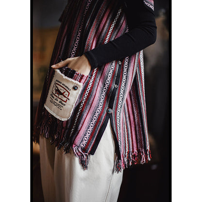 Retro Ethnic Style Knitted Sleeveless Vest Scarf