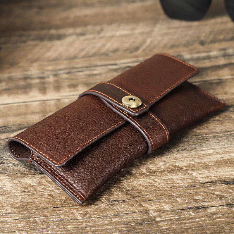 Retro Handmade Magnetic Buckle Glasses Storage Bag