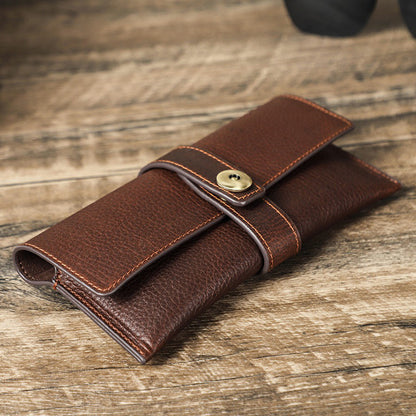 Retro Handmade Magnetic Buckle Glasses Storage Bag