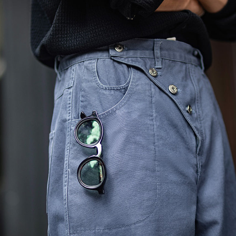 Retro Straight Overalls Loose Casual Pants