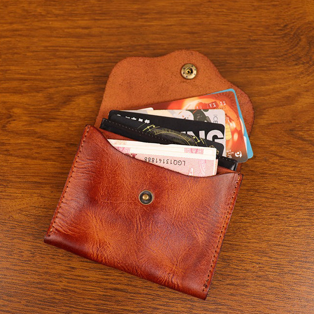 Retro Handmade Leather Card Wallet