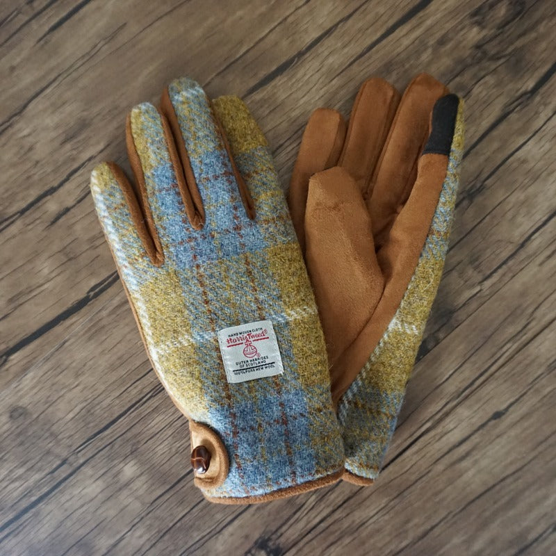Retro Wool Touchscreen Tweed Plaid Gloves