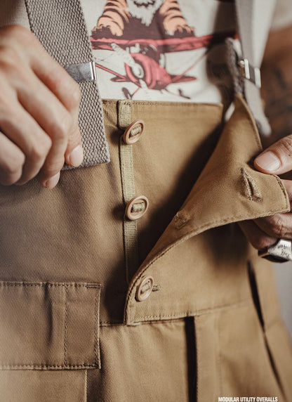 Retro Loose Straight Overalls Casual One-piece Suspender Trousers