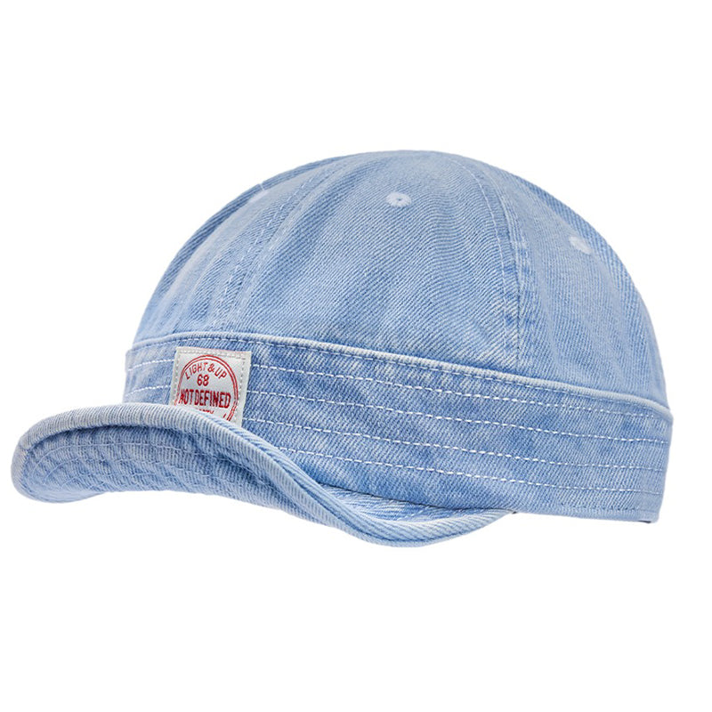 Retro Denim Flip Hat Beret Casual Cap Adjustable Hat