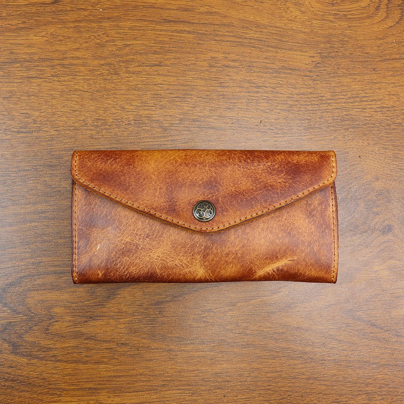 Retro Handmade Leather Long Wallet