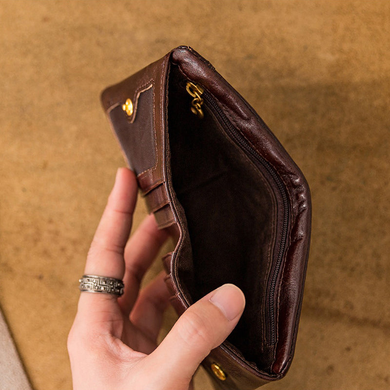 Retro Handmade Leather Card Holders Short Wallet