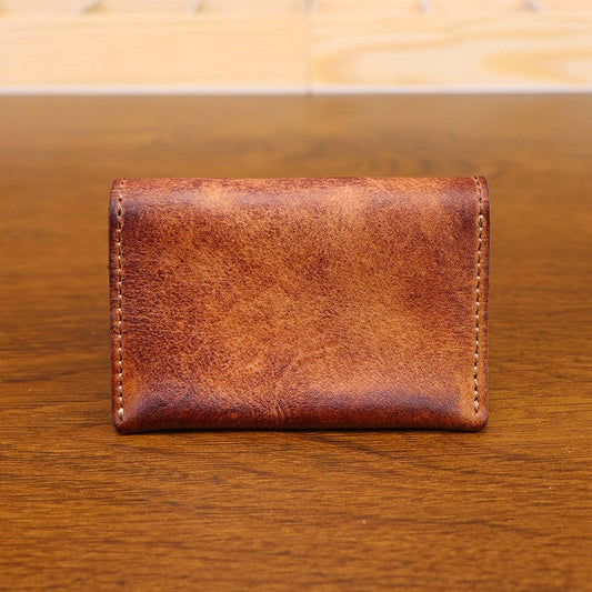 Retro Handmade Leather Card Holder Short Wallet