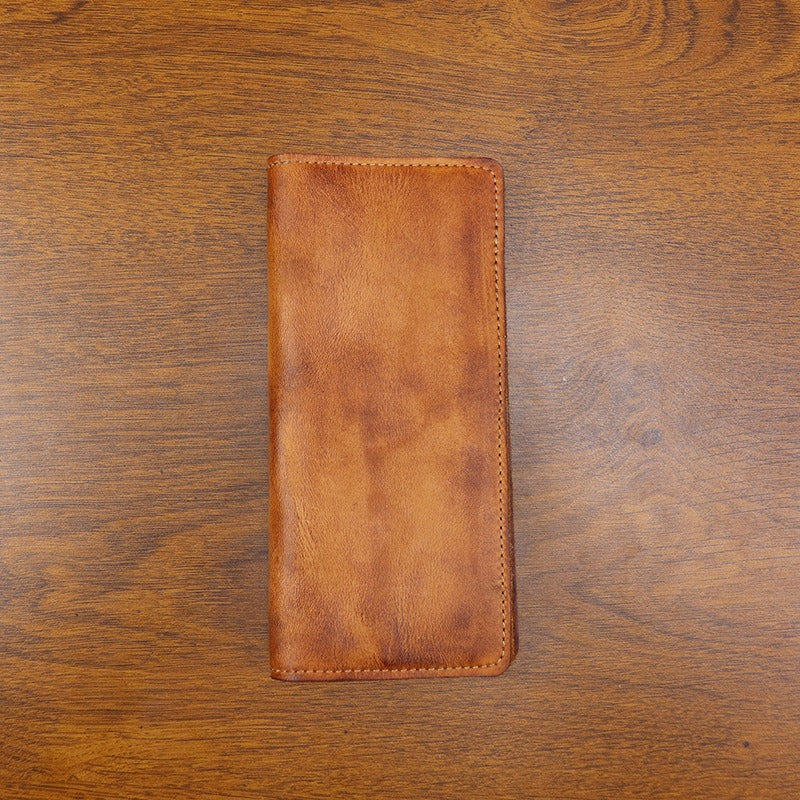 Retro Handmade Leather Multi-card Slots Long Wallet