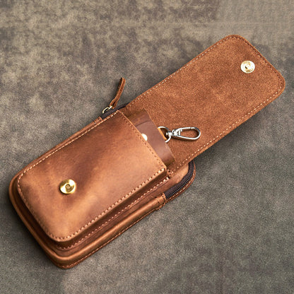 Retro Handmade Leather Phone Case Waist Bag