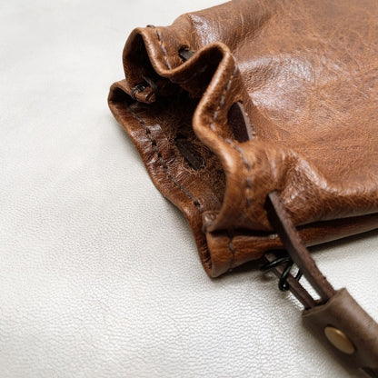 Retro Handmade Leather Coin Bag Storage Bag
