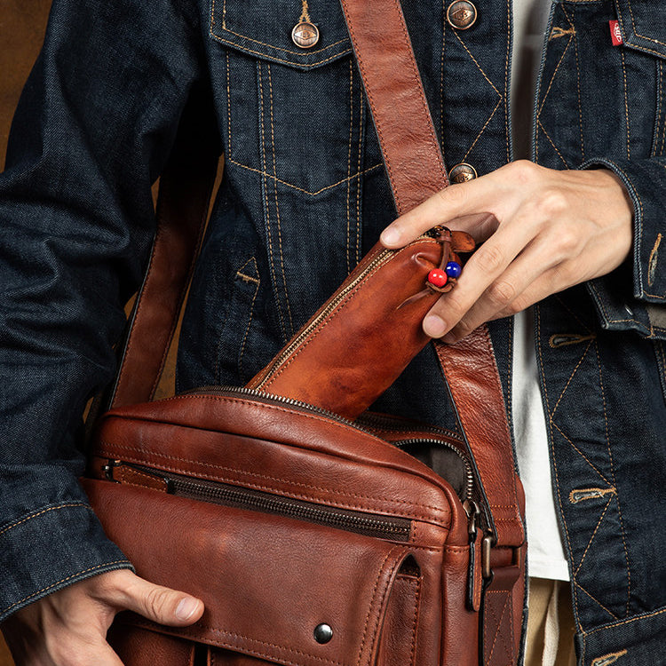 Retro Handmade Leather Storage Bag