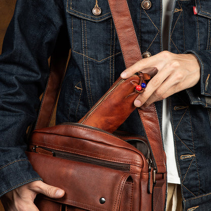 Retro Handmade Leather Storage Bag