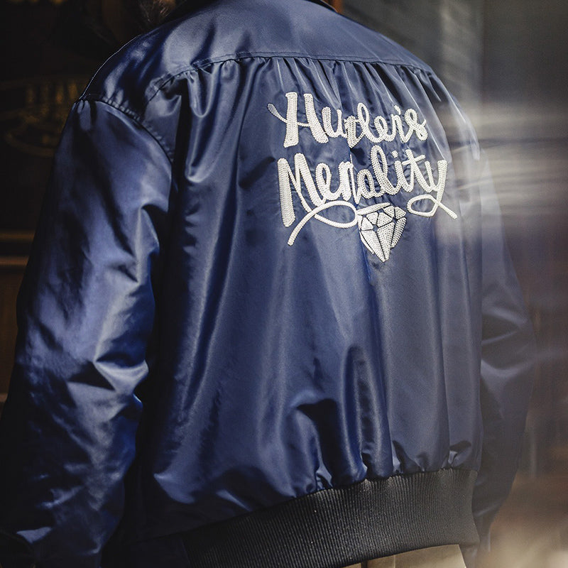 Retro Navy Blue Embroidery Work Jacket