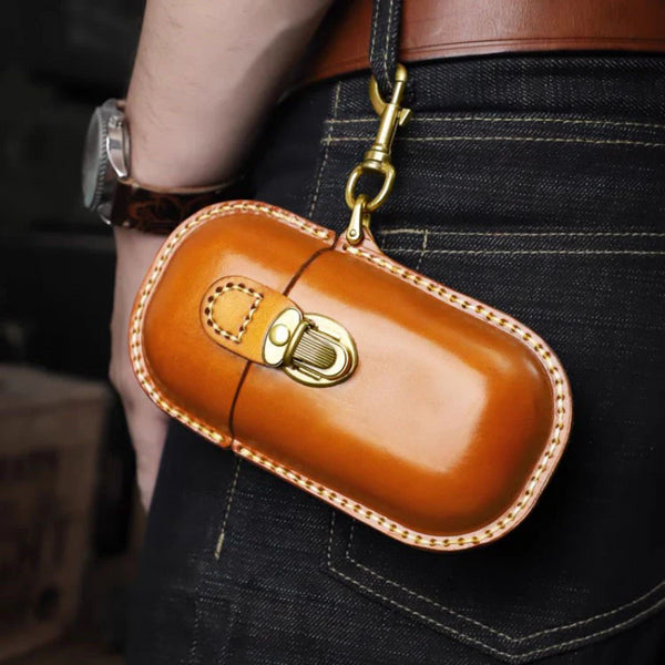 Retro Handmade Leather Glasses Case