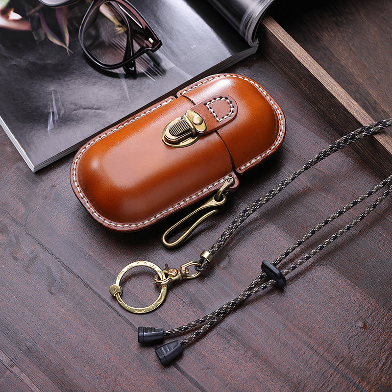 Retro Tanned Leather Glasses Case