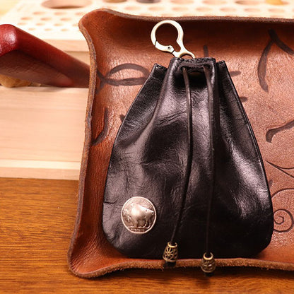 Retro Handmade Leather Coin Bag Storage Bag