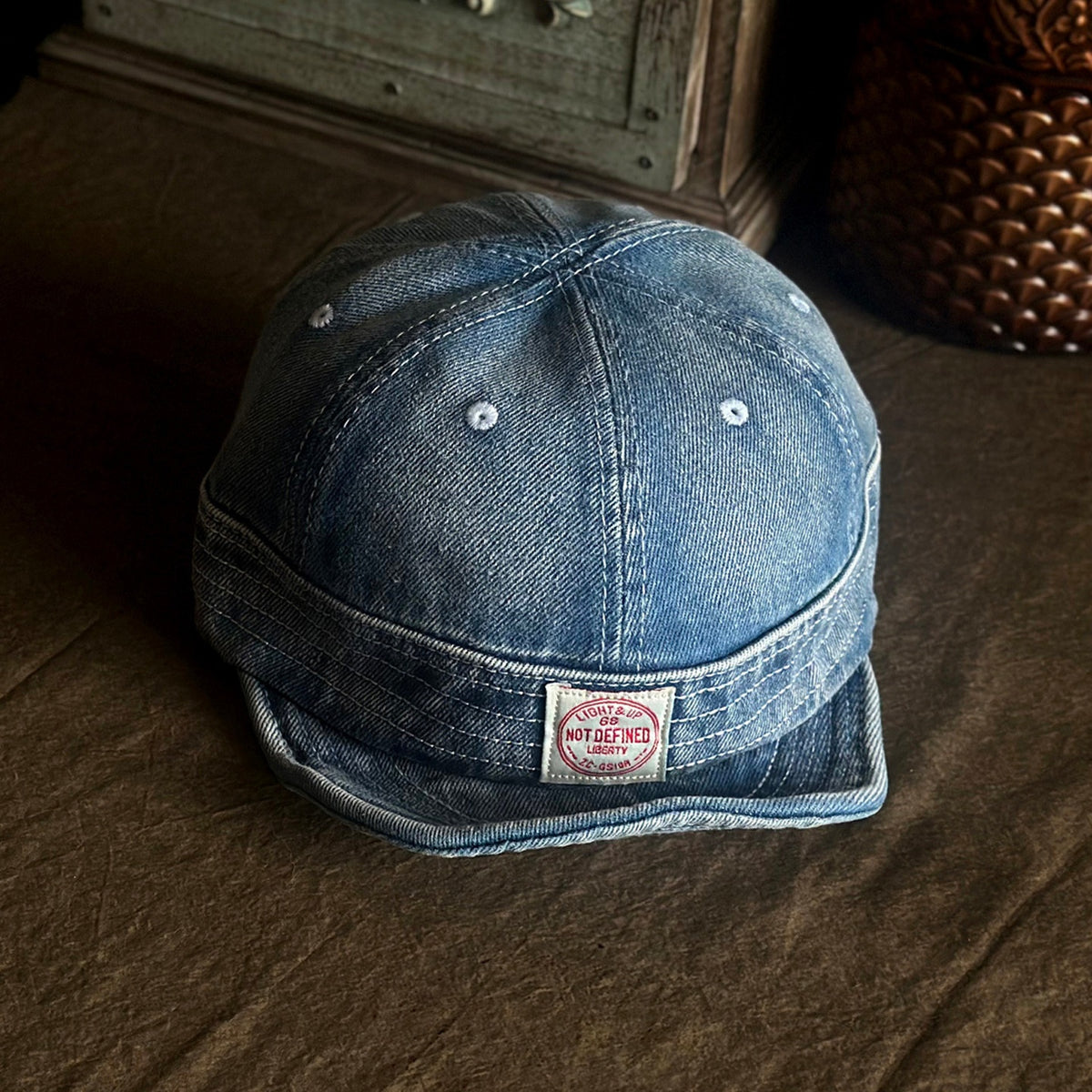 Retro Denim Flip Hat Beret Casual Cap Adjustable Hat