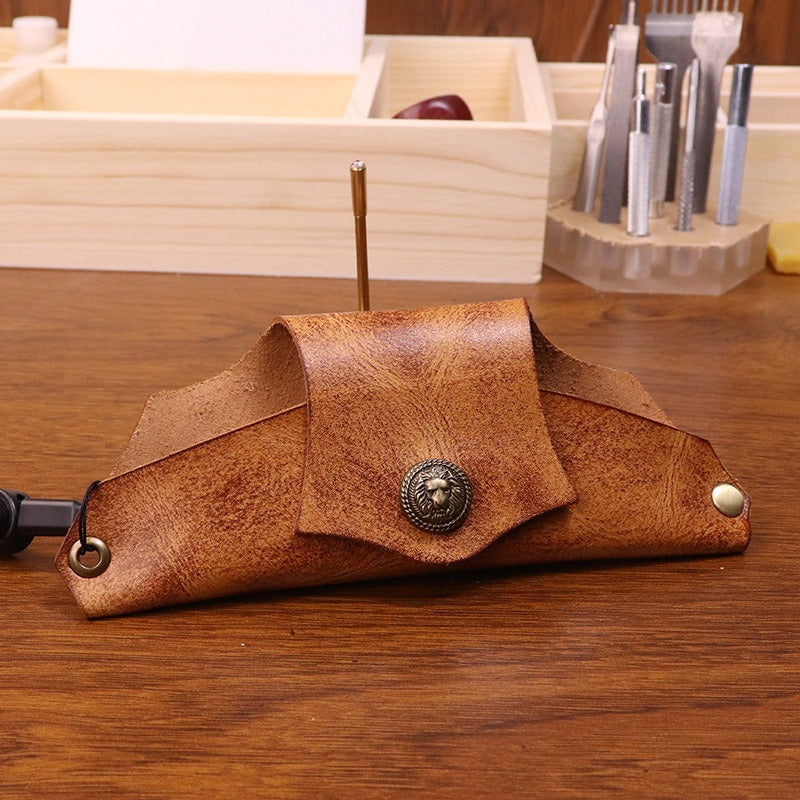 Retro Tanned Leather Handmade Glasses Case